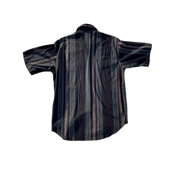 American Hero Short-Sleeve Striped Western Button Up Shirt Large - Picture 4 of 5